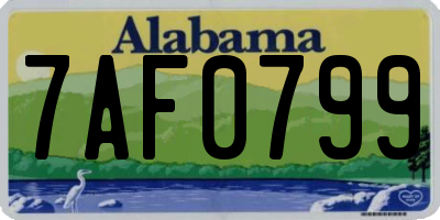 AL license plate 7AF0799