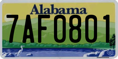 AL license plate 7AF0801