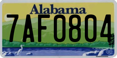 AL license plate 7AF0804