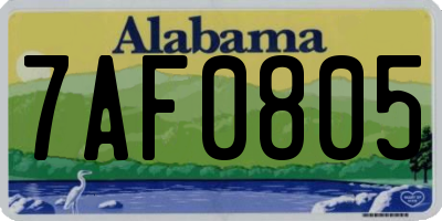 AL license plate 7AF0805