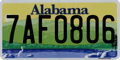 AL license plate 7AF0806