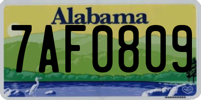 AL license plate 7AF0809