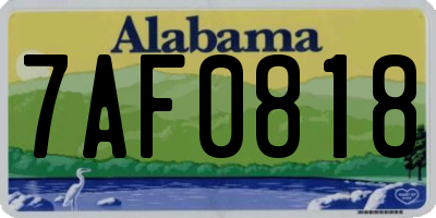 AL license plate 7AF0818
