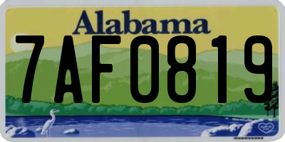 AL license plate 7AF0819