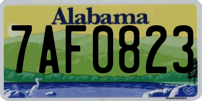 AL license plate 7AF0823
