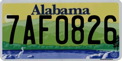 AL license plate 7AF0826