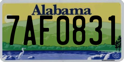 AL license plate 7AF0831