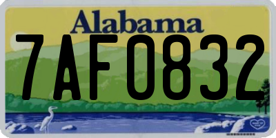 AL license plate 7AF0832