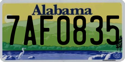 AL license plate 7AF0835