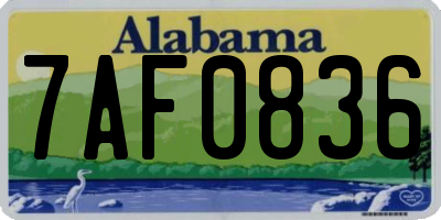 AL license plate 7AF0836