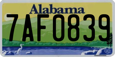 AL license plate 7AF0839