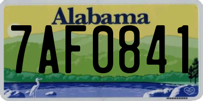 AL license plate 7AF0841
