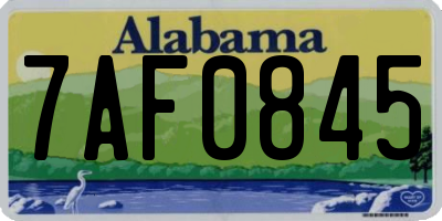 AL license plate 7AF0845