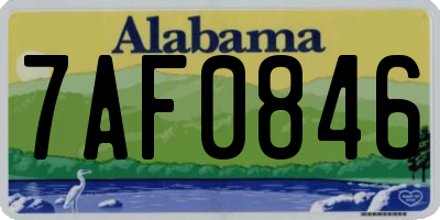 AL license plate 7AF0846