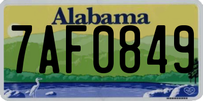 AL license plate 7AF0849