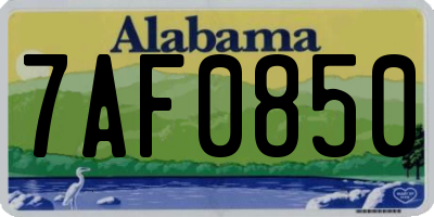 AL license plate 7AF0850
