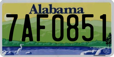 AL license plate 7AF0851