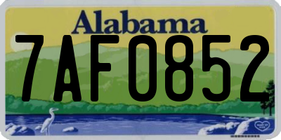 AL license plate 7AF0852