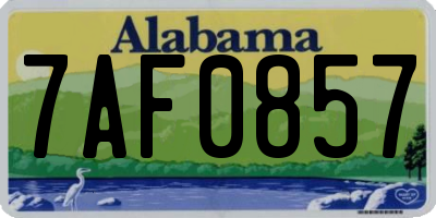 AL license plate 7AF0857