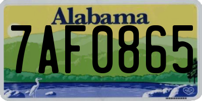 AL license plate 7AF0865