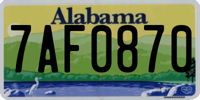 AL license plate 7AF0870
