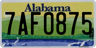 AL license plate 7AF0875
