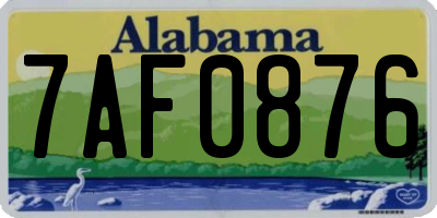 AL license plate 7AF0876