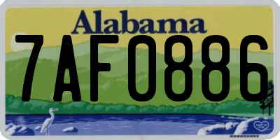 AL license plate 7AF0886