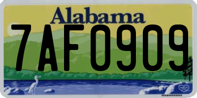 AL license plate 7AF0909