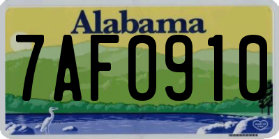 AL license plate 7AF0910
