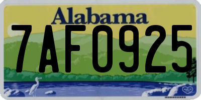 AL license plate 7AF0925