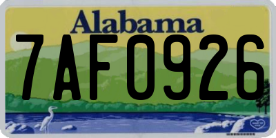 AL license plate 7AF0926