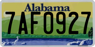 AL license plate 7AF0927