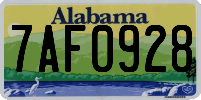 AL license plate 7AF0928