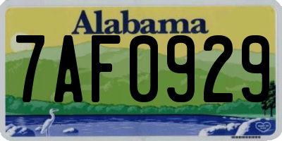 AL license plate 7AF0929