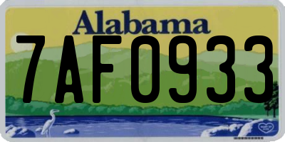 AL license plate 7AF0933