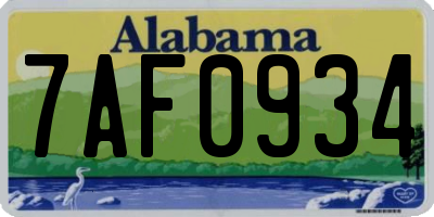 AL license plate 7AF0934
