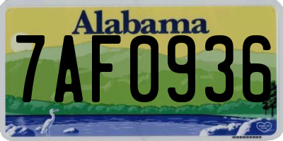 AL license plate 7AF0936