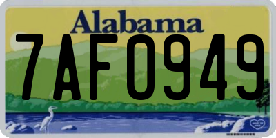 AL license plate 7AF0949