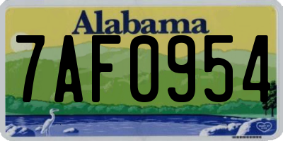 AL license plate 7AF0954
