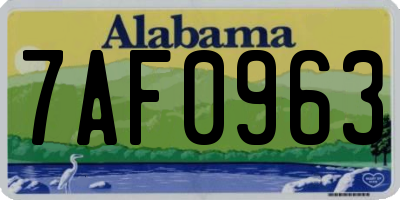 AL license plate 7AF0963
