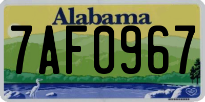 AL license plate 7AF0967