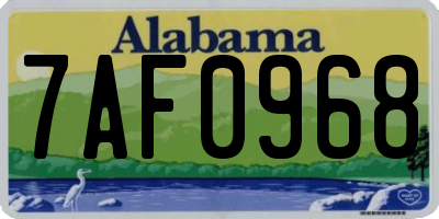 AL license plate 7AF0968
