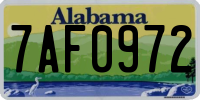 AL license plate 7AF0972