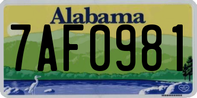AL license plate 7AF0981