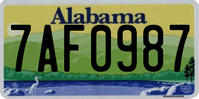 AL license plate 7AF0987