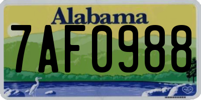 AL license plate 7AF0988