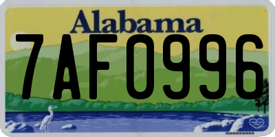 AL license plate 7AF0996