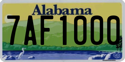 AL license plate 7AF1000
