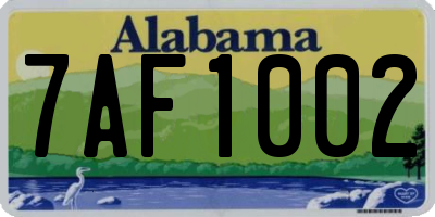 AL license plate 7AF1002